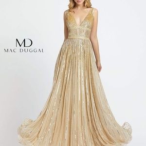 Pale Nude Gold Sequin Gown